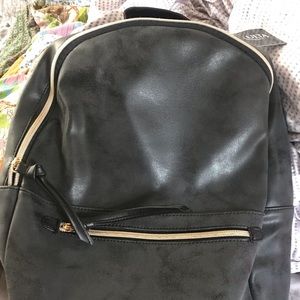 Black pleather backpack bookbag